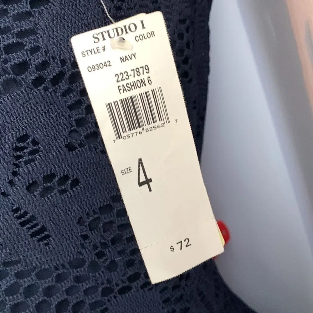 Navy Beaded Cocktail Party Formal Special Occasion Dress 4